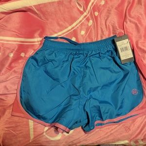 Lauren James blue and pink athletic shorts